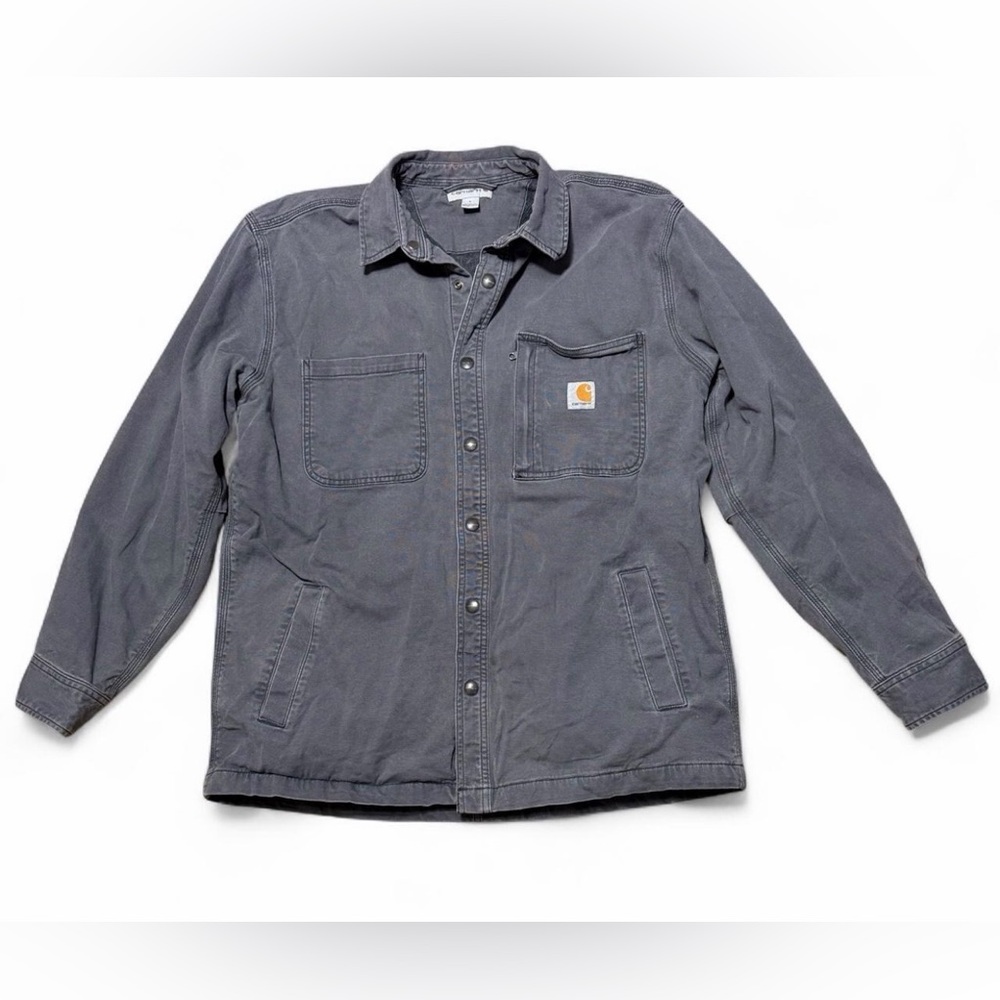 Carhartt Men's Slate Gray fleece lined Workshirt Jacket